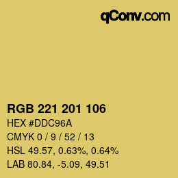 Color code: RGB 221 201 106 | qconv.com