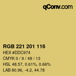 Color code: RGB 221 201 116 | qconv.com