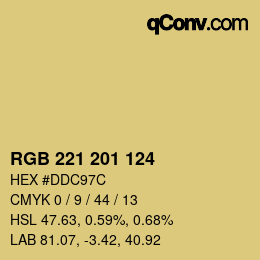 Color code: RGB 221 201 124 | qconv.com