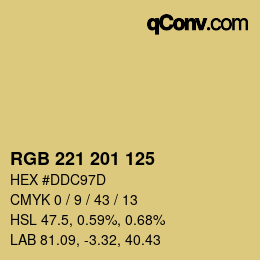 Color code: RGB 221 201 125 | qconv.com