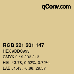 Color code: RGB 221 201 147 | qconv.com