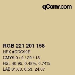 Color code: RGB 221 201 158 | qconv.com