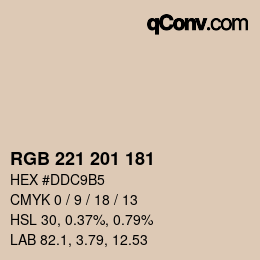 Color code: RGB 221 201 181 | qconv.com