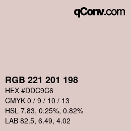 Color code: RGB 221 201 198 | qconv.com