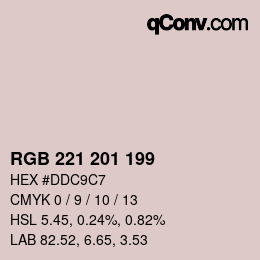 Color code: RGB 221 201 199 | qconv.com