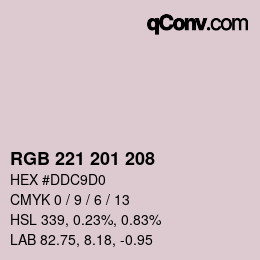 Color code: RGB 221 201 208 | qconv.com