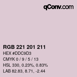 カラーコード: RGB 221 201 211 | qconv.com