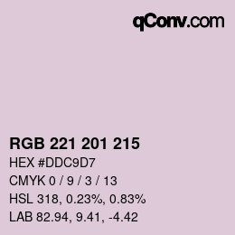 Color code: RGB 221 201 215 | qconv.com