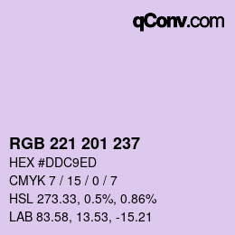 Color code: RGB 221 201 237 | qconv.com