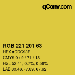 Color code: RGB 221 201 63 | qconv.com