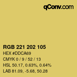 Color code: RGB 221 202 105 | qconv.com