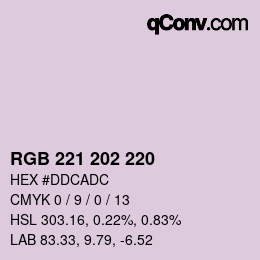 Color code: RGB 221 202 220 | qconv.com