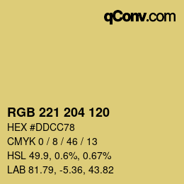 Color code: RGB 221 204 120 | qconv.com