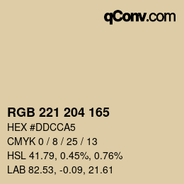 Color code: RGB 221 204 165 | qconv.com
