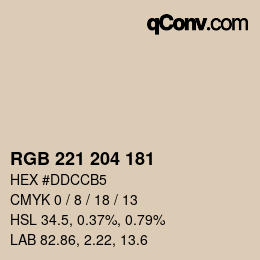 Color code: RGB 221 204 181 | qconv.com