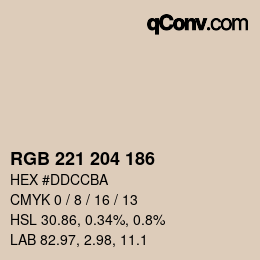 Color code: RGB 221 204 186 | qconv.com
