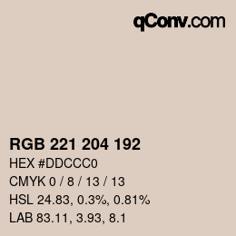 Código de color: RGB 221 204 192 | qconv.com