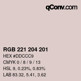 カラーコード: RGB 221 204 201 | qconv.com