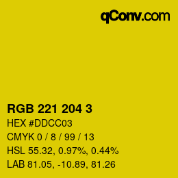 Color code: RGB 221 204 3 | qconv.com