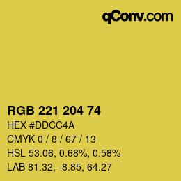 カラーコード: RGB 221 204 74 | qconv.com