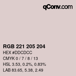 Código de color: RGB 221 205 204 | qconv.com