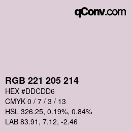 Color code: RGB 221 205 214 | qconv.com