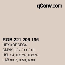 Código de color: RGB 221 206 196 | qconv.com