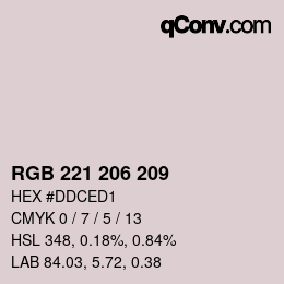 Color code: RGB 221 206 209 | qconv.com