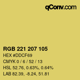 カラーコード: RGB 221 207 105 | qconv.com