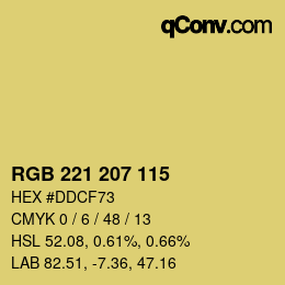 Color code: RGB 221 207 115 | qconv.com