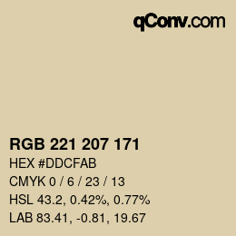 Farbcode: RGB 221 207 171 | qconv.com