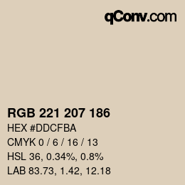 Color code: RGB 221 207 186 | qconv.com