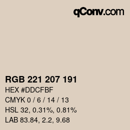 Color code: RGB 221 207 191 | qconv.com