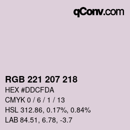 Color code: RGB 221 207 218 | qconv.com