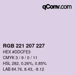 颜色代码: RGB 221 207 227 | qconv.com