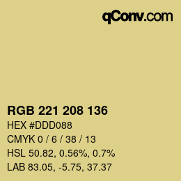 Color code: RGB 221 208 136 | qconv.com