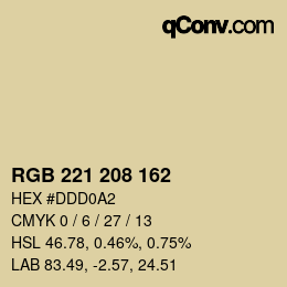 Color code: RGB 221 208 162 | qconv.com