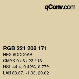 Color code: RGB 221 208 171 | qconv.com