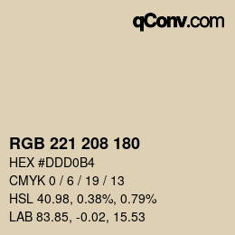 Color code: RGB 221 208 180 | qconv.com