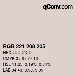 Color code: RGB 221 208 205 | qconv.com