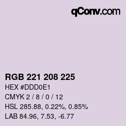 Color code: RGB 221 208 225 | qconv.com