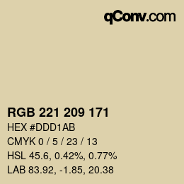 Color code: RGB 221 209 171 | qconv.com