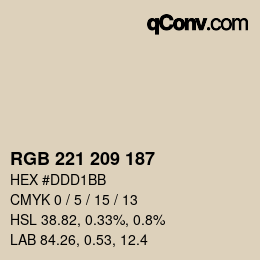 Color code: RGB 221 209 187 | qconv.com