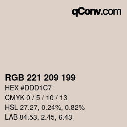 Color code: RGB 221 209 199 | qconv.com