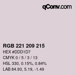 Color code: RGB 221 209 215 | qconv.com