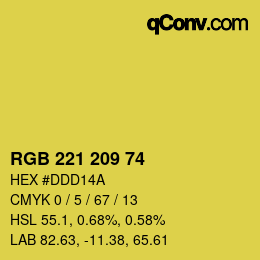 Color code: RGB 221 209 74 | qconv.com