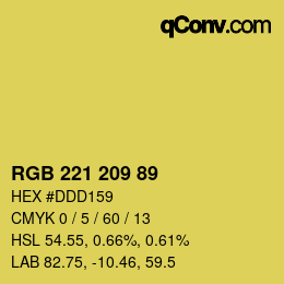 Color code: RGB 221 209 89 | qconv.com