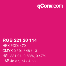 Color code: RGB 221 20 114 | qconv.com