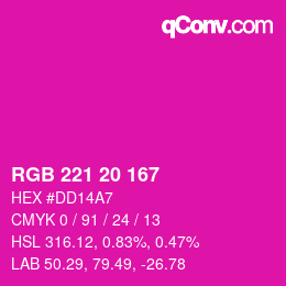 Color code: RGB 221 20 167 | qconv.com