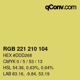 Color code: RGB 221 210 104 | qconv.com